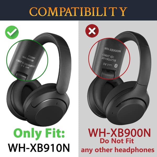 Øreputer for Sony WH-XB910N Erstatning øreputer i lær, blå
