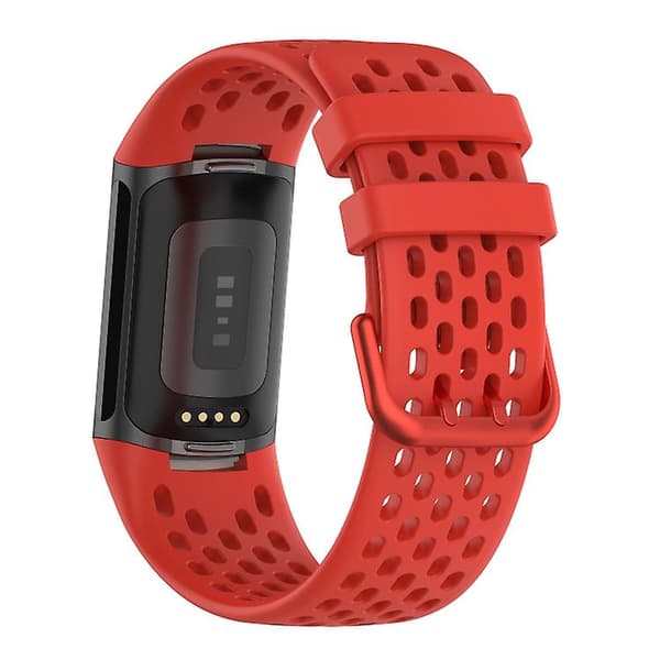 For Fitbit Charge 5 monokromatisk pustende silikonklokkerem White