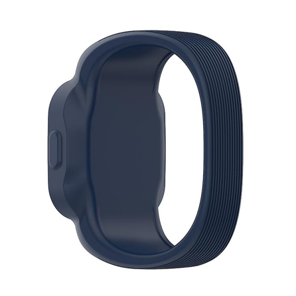 For Garmin Vivofit Jr3 No Buckle Silicone Pure Color Watch Band Dark Blue
