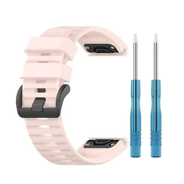 For Garmin Fenix ​​6 22mm Smart Watch Quick Release Silicon Watch Band Light Pink