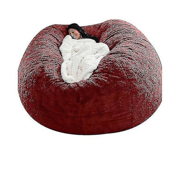 Lazy Sofa Bean Bag Konstgjord päls Bean Bag Bönsoffa claret 150cm*75cm