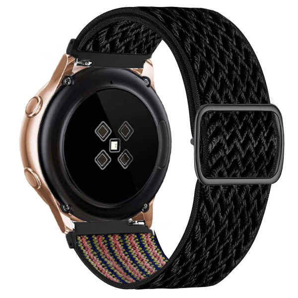 20 mm 22 mm band för Samsung Galaxy Watch 4/classic/3/5/ pro/active 2 Gear S3 Elastisk nylon Huawei Watch Gt 2 2e 3 Pro Strap Official black 22mm