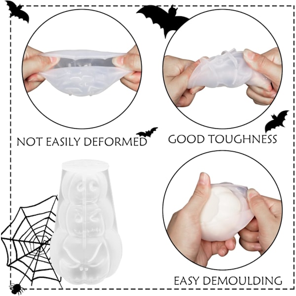 3D Græskar Lys Form Halloween Resin Støbning Silikone