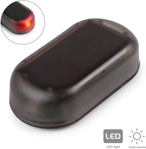 Solcelled Bilalarm LED Lys - Simuleret Sikkerhedssystem Advarsel