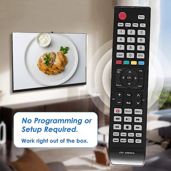 Ersättningsfjärrkontroll för Erf-32909hs TV-fjärrkontroll