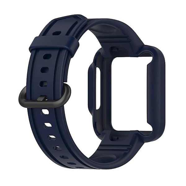 För Xiaomi Redmi Watch/redmi Watch 2/mi Watch Lite/mi Watch Lite 2 Smart Watch Armband Mjukt Silikon Armband Med Klockfodral Navy Blue