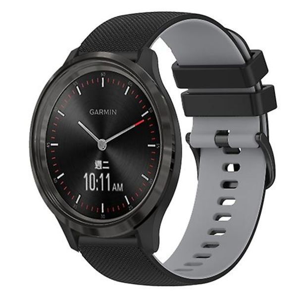 För Garminmove 3 20 mm rutigt tvåfärgat watch Black-Grey