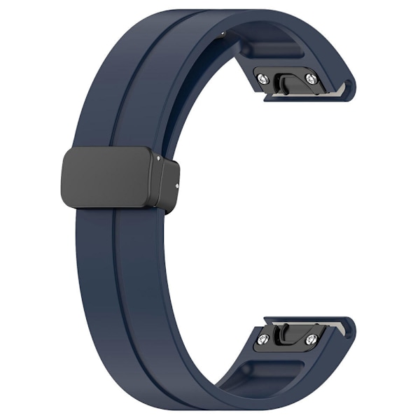 Svart spenne 22mm silikon klokkestropp for Garmin Fenix 7/forerunner 965/955/945/935 Midnight Blue