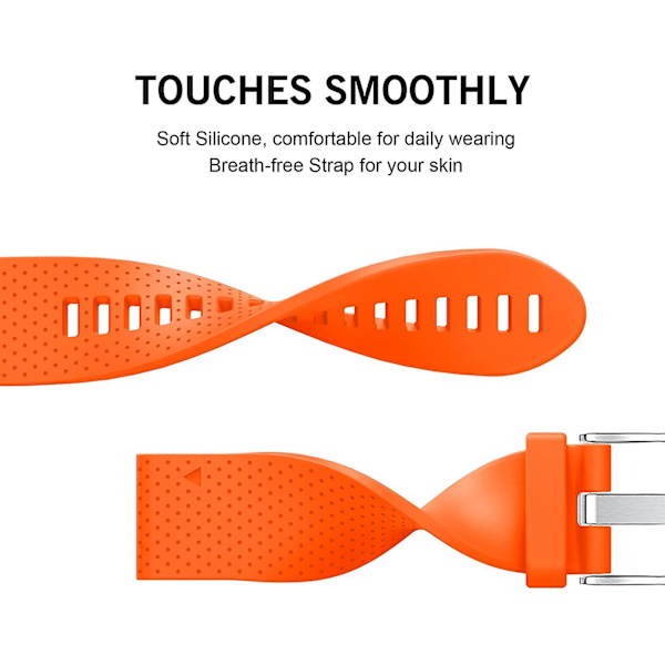 Udskiftningsrem til Fenix ​​5s Plus/fenix 6s Pro/fenix 7s/d2 Delta S Smartwatch (sølvspænde-mørkeblå) Orange