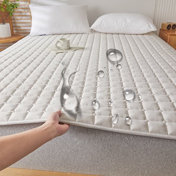 Vattentätt Madrasskydd Med, Elastiska Remmar, Mjukt Andningsbart, Maskintvättbart Milky White 90x190cm