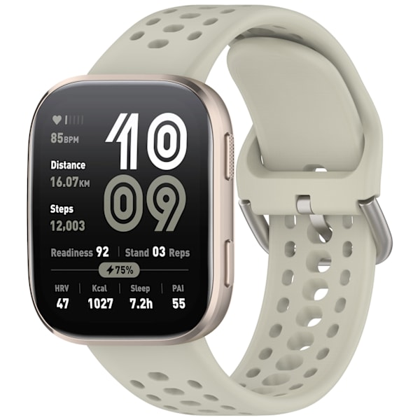 Stropp for Amazfit Bip 6 22mm Pustende silikonstropp (grå)