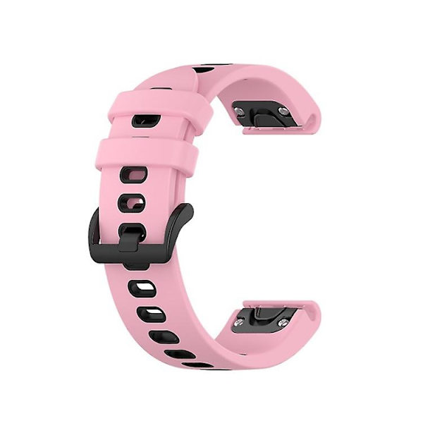 För Garmin Fenix ​​5s 22 mm silikon watch i två färger Pink-Black