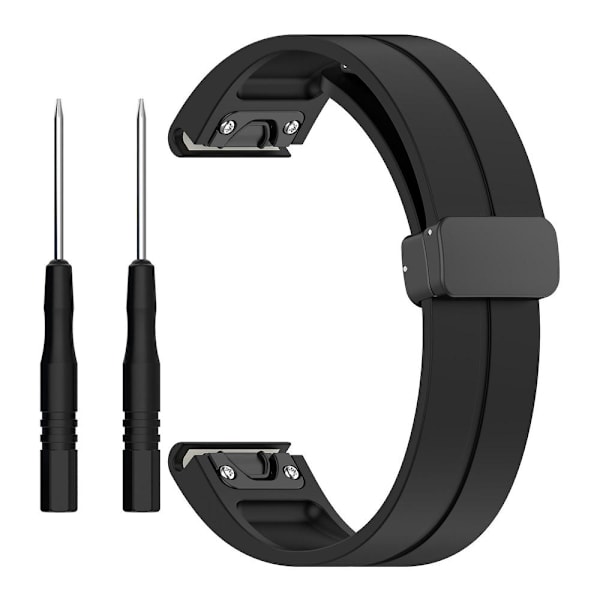 Sort spænde 22mm silikone urrem til Garmin Fenix 7/forerunner 965/955/945/935 Black