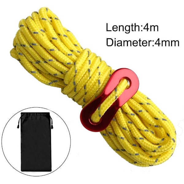 Reflekterende teltliner (6-pak) - 4 mm teltliner til camping