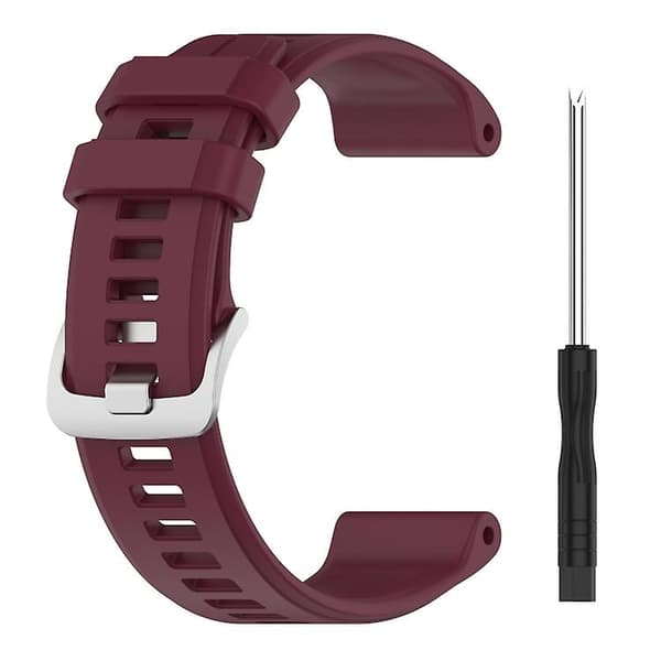 For Garmin Forerunner 945 22mm ensfarget silikonklokkerem Burgundy