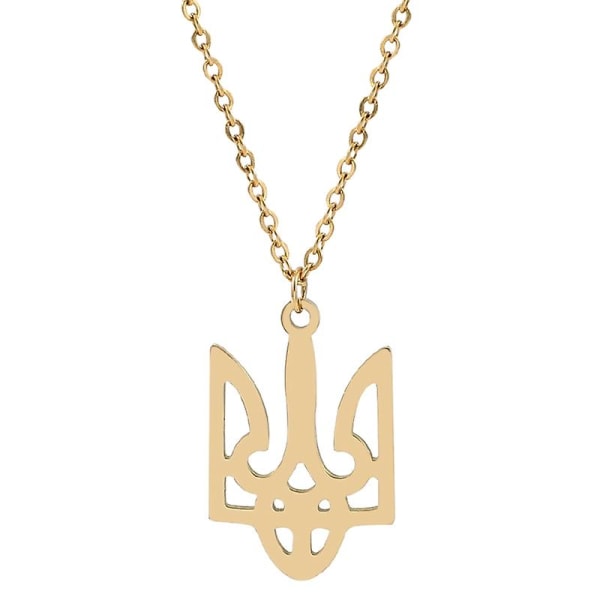 Ukrainan kansallinen tunnus Trident symboli riipus kaulakoru hopea/kulta/ruusukulta Gold-color