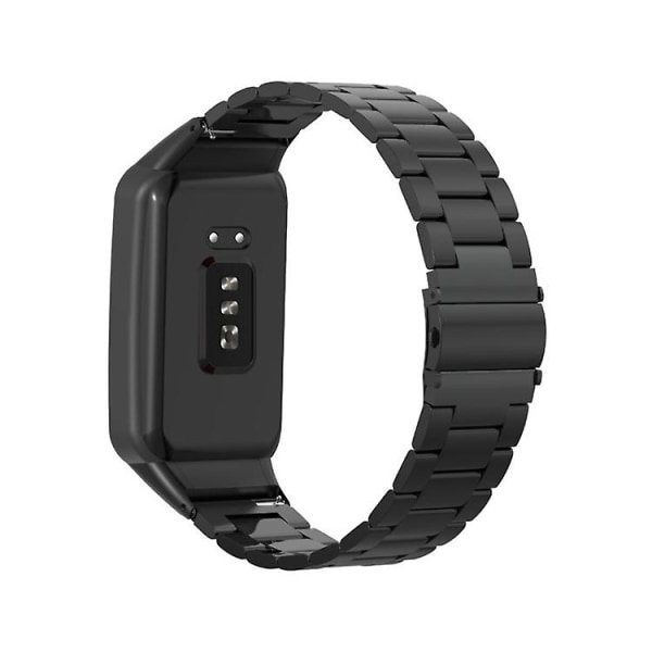 Til Oppo Watch Gratis Nfc rustfrit stål urrem med tre perler Black