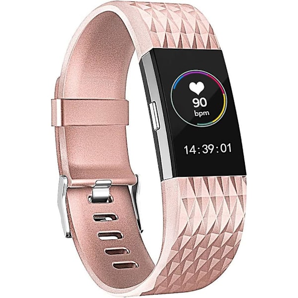 Udskiftningsbånd, der er kompatible med Fitbit Charge 2, Classic & Special Edition justerbare sportsarmbånd metal-rose gold Small