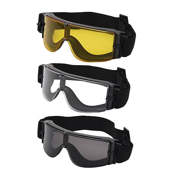 Utomhus vindtäta skyddsglasögon med 3 linser Anti-UV glasögon solglasögon Grey