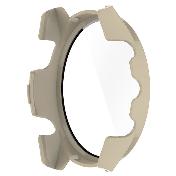 Huamade For Garmin Forerunner 265 Smart Watch Pc Urkasse med skærmbeskytter af hærdet glas Ivory White
