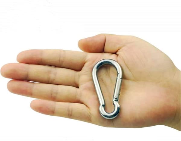 Fjäderlåsande krokar - 4-pack Karabiner Galvaniserade Stålklipp
