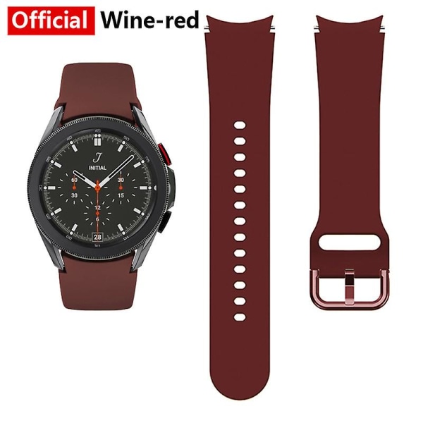 Silikone rem til Samsung Galaxy Watch 5/4 44mm 40mm Galaxy4 Classic 46mm 42mm Sporturrem Armbånd Galaxy Watch 5 Pro 45mm official Wine red watch 4 classic 46mm