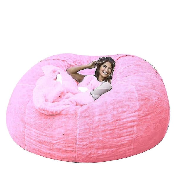 Lazy Sofa Bean Bag Keinotekoinen turkis Bean Bag Bean Sohva pink 150cm*75cm