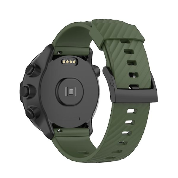 For Suunto 7 24 mm ensfarget silikonklokkerem Army Green