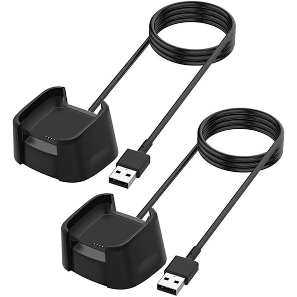 Oplader til Fitbit Versa 1/Versa Lite/Versa Se, Erstatningsopladningsdockkabel Kompatibel med Fitbit (2-pak)