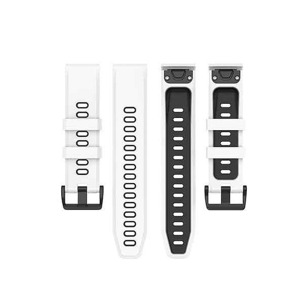 22 mm Quick Release To-farve Silikone Urrem Til Garmin Fenix ​​7 / Epix White Black
