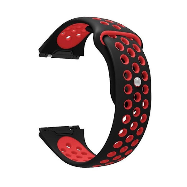Til Fitbit Ionic åndbart tofarvet silikone urbånd Black Red