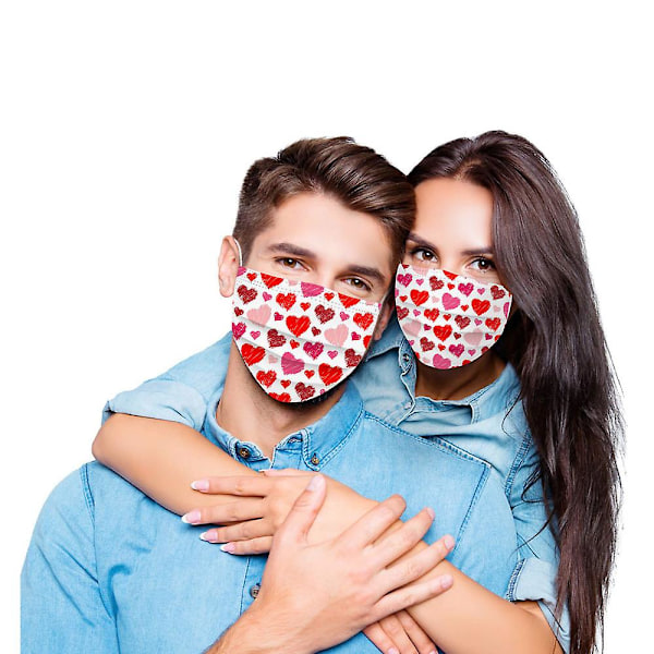 Vuxenhjärtat engångsmask Alla hjärtans dag mask för ansiktscosplayfestmask A4
