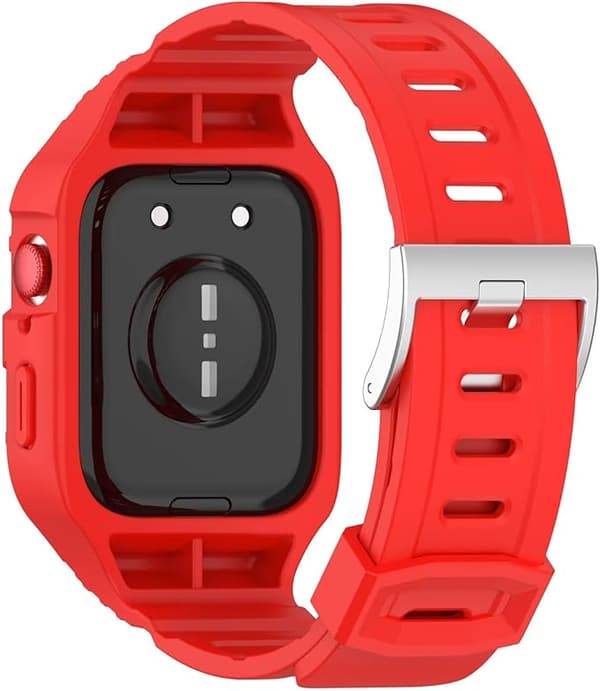 Stropp for Huawei Watch Fit 3/Fit 4 Integrert silikonstropp (rød)