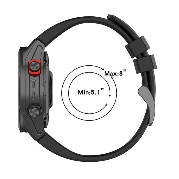 Til Garmin Fenix ​​6x Pro Metal Spænde Ensfarvet Silikone Urbånd Navy Blue