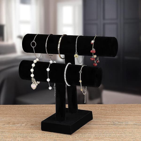 Sammets smyckesställ i sammet för armband Black