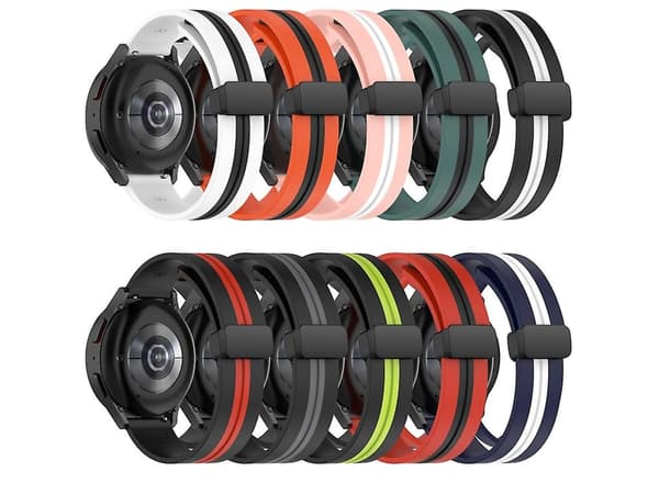 Rem för Garmin Forerunner Sq2 20Mm Fällbart Magnetlås Silikon Armbandsur Rem Svart-Vit