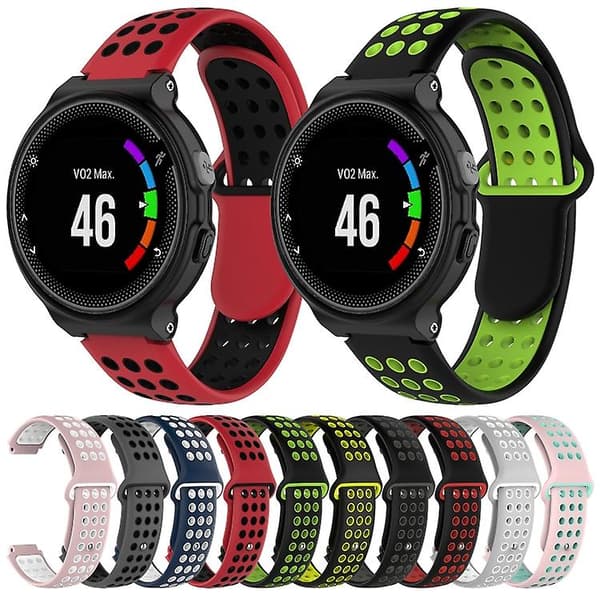Til Garmin Forerunner 220 / 230 / 235 / 630 / 620 / 735xt silikone urrem Black gray