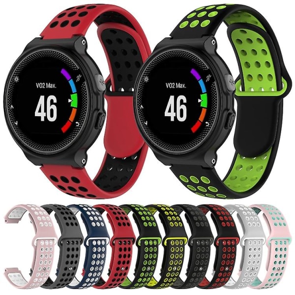 Til Garmin Forerunner 220 / 230 / 235 / 630 / 620 / 735xt silikone urrem Black red