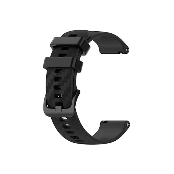 Rem til Garmin Forerunner 645 Music 20Mm Carbon Fiber Stribet Silikone Armbånd Sort