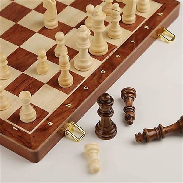 Set 45cm Stort hopfällbart schackbrädspel 2 extra damer
