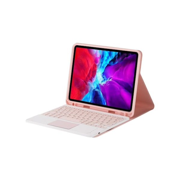 Ps12c Bluetooth-näppäimistökotelo iPad 10.2 2021/2020/2019/iPad Air 10.5/iPad Pro 10.5 (englanninkielinen, pinkki)