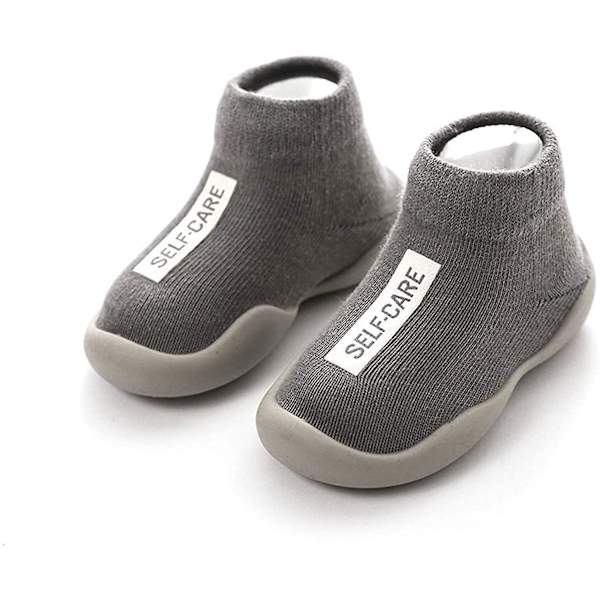 Baby Toddler Sokkesko Stretch Knit Sneakers Børnesko Unisex Speed Trainer Runner (6-36 måneder) Grey 5 Toddler