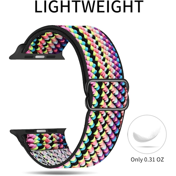 Elastisk Solo Loop-reim kompatibel med Apple Watch-reimer 21 42mm/44mm/45mm