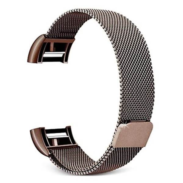 Smart Watch rustfrit stål urbånd til Fitbit Charge 2 Coffee