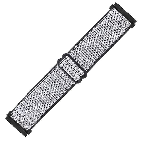 Fitbit Versa 4 / Sense 2 Universal Wave Nylon watch White Black