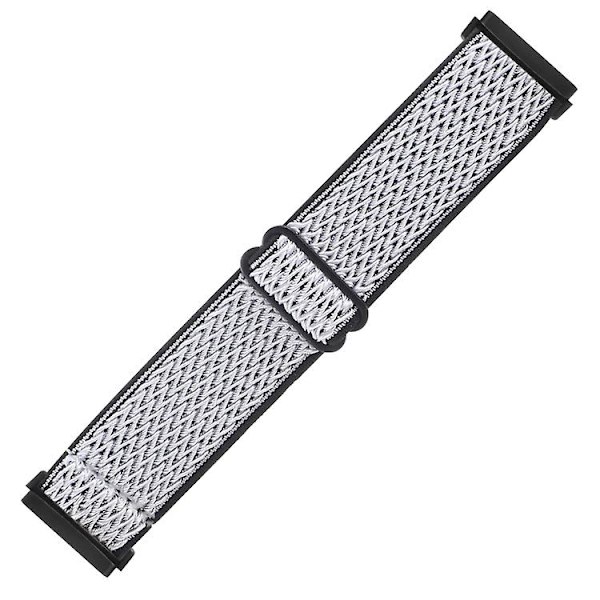 For Fitbit Versa 4 / Sense 2 Universal Wave Nylon Watch Band White Black