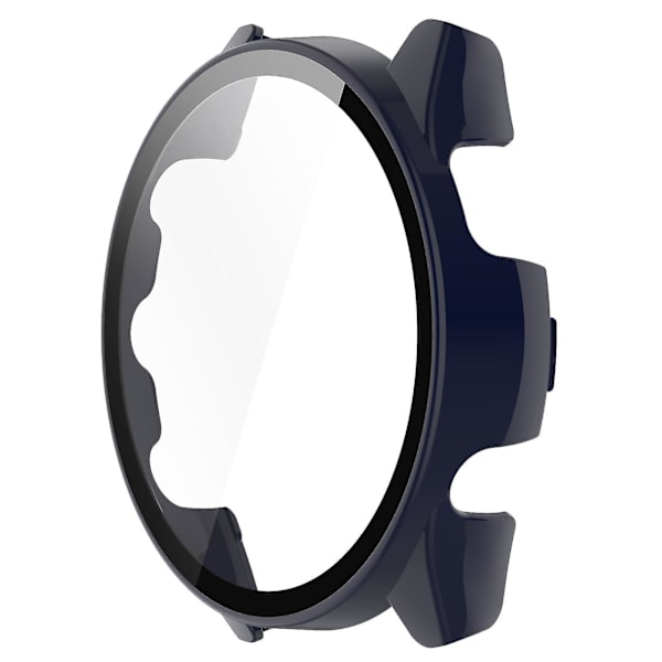 Huamade For Garmin Forerunner 265 Smart Watch Pc Urkasse med skærmbeskytter af hærdet glas Dark Blue