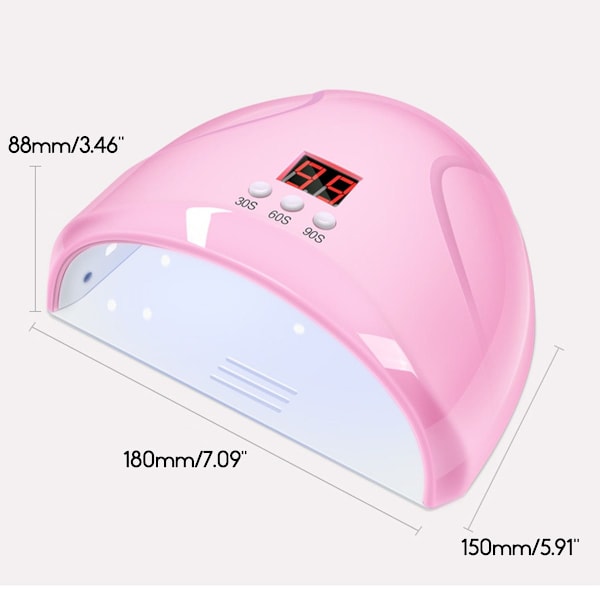 Negldørker 48W UV LED Neglelampe Med Autosensor Bærbar UV Lampe For Gel Lakk Rosa