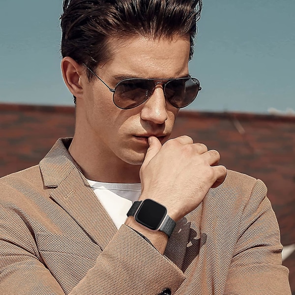 Fitbit Versa/fitbit Versa 2 Band För Dam Herr, Justerbar Rostfri Black
