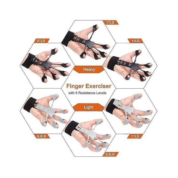 Fingertræner Håndtræner Fingertræner Silikone Grippy Fingertræner Justerbar Grebstyrke